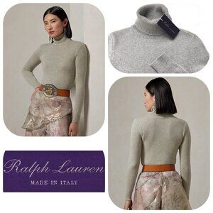 NWT RALPH LAUREN Collection $1300 Purple Label Cashmere Gray turtleneck sweater